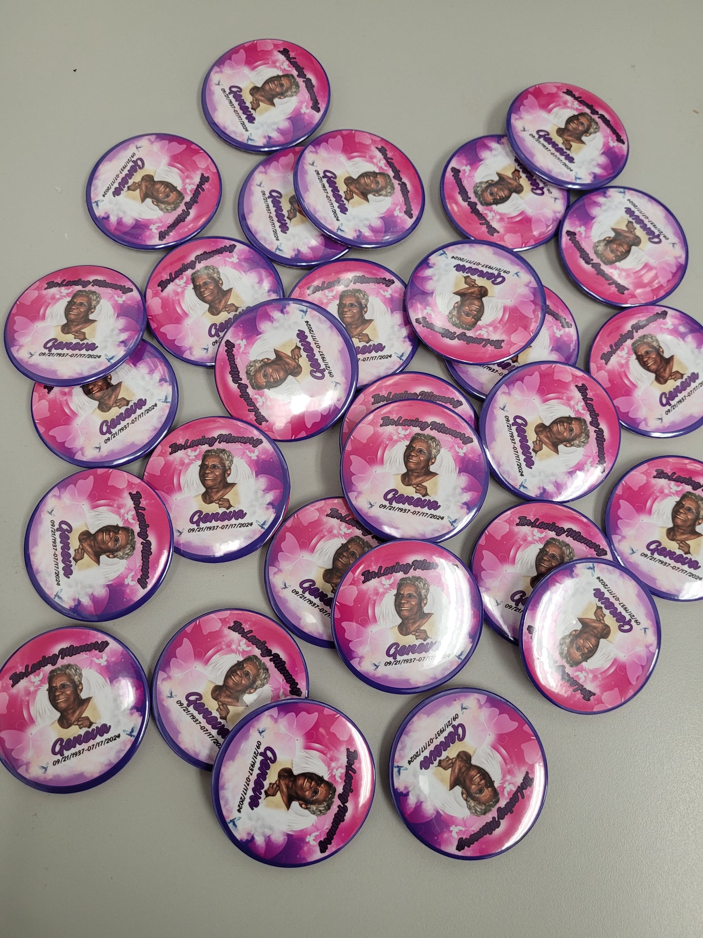 Custom Memorial Buttons